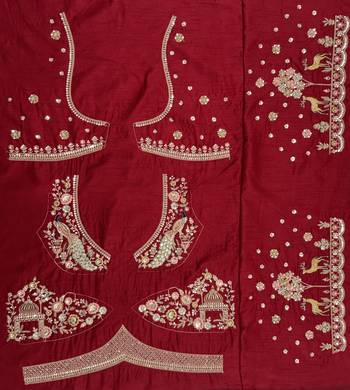 maroon color Multi thread Embroidery Dori Work with Zari Sequins silk blend Lehenga Choli set 5