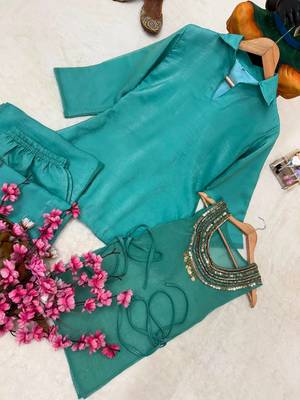 sky blue color beads and siquence work silk blend salwar suit  5