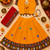 Yellow kutch work embroidered cotton mirrorwork chaniya choli set with dupatta