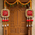shubh labh door hanging  traditional red decorative hanging with pearl beads for home decor (pack of 2)