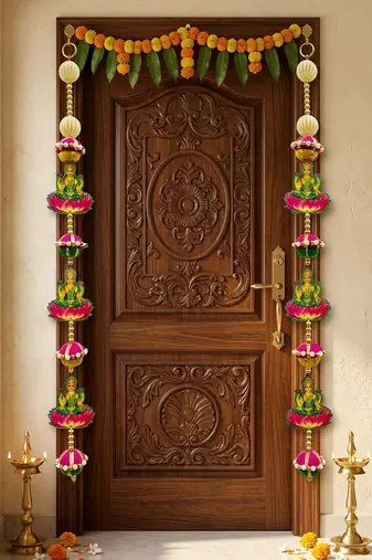 handmade decorative hanging  traditional wall hanging home temple door and home decoration (pack of 2)