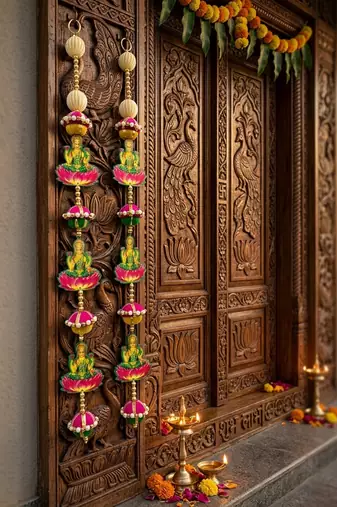 handmade decorative hanging  traditional wall hanging home temple door and home decoration (pack of 2)