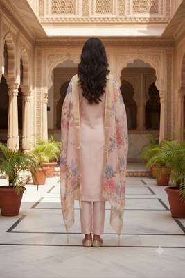 embroidered straight kurta set with pant & dupatta 2