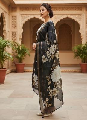 embroidered straight kurta set with pant & dupatta 3