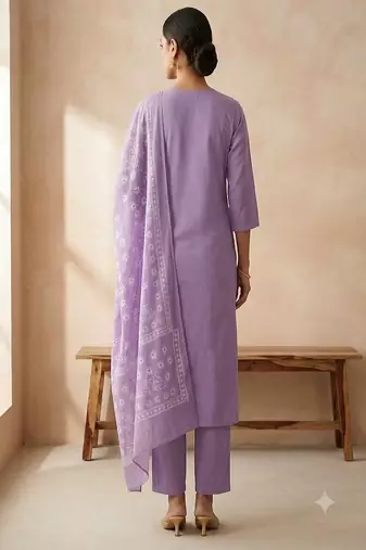 embroidered straight kurta set with pant & dupatta