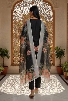 Women’s premium embroidered straight kurta set with pant & dupatta 2