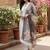 embroidered straight kurta set with pant & dupatta