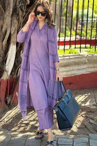 embroidered straight kurta set with pant & dupatta