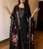embroidered straight kurta set with pant & dupatta