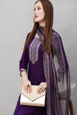 embroidered straight kurta set with pant & dupatta 4