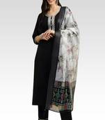 embroidered straight kurta set with pant & dupatta