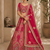 Rani Pink color Golden dabki handwork Real Mirror work Gotta Patti Embroidery lace work silk blend Lehenga Choli set  