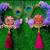 handmade shubh labh door hanging with purple foam roses peacock traditional wall hanging for home decoration (pack of 2)