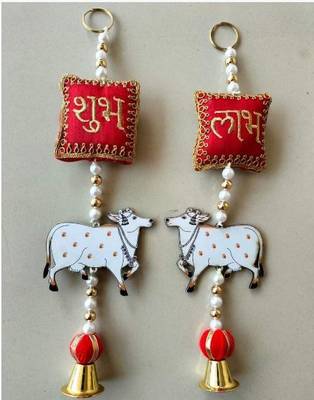handmade decorative hanging  traditional wall hanging home temple door and decoration (pack of 2) 1