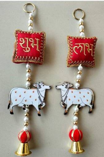 handmade decorative hanging  traditional wall hanging home temple door and decoration (pack of 2)