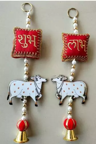 handmade decorative hanging  traditional wall hanging home temple door and decoration (pack of 2)