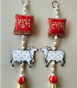 handmade decorative hanging  traditional wall hanging home temple door and decoration (pack of 2)