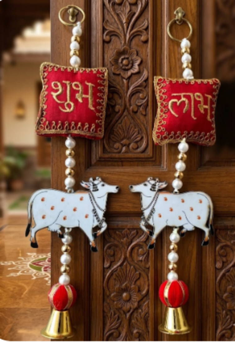 handmade decorative hanging  traditional wall hanging home temple door and decoration (pack of 2)