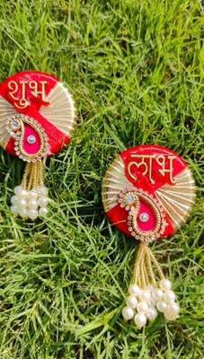 handmade decorative hanging  traditional wall hanging home temple decoration (pack of 2) 1