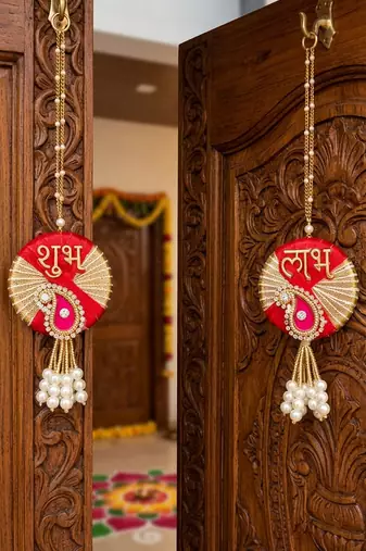 handmade decorative hanging  traditional wall hanging home temple decoration (pack of 2)