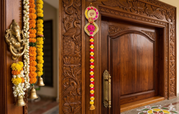 handmade decorative hanging  traditional wall hanging home temple door decoration (pack of 2 ) 1