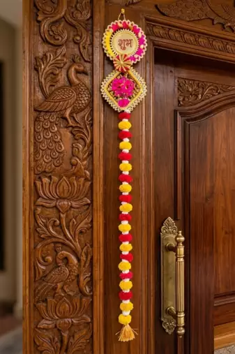 handmade decorative hanging  traditional wall hanging home temple door decoration (pack of 2 )