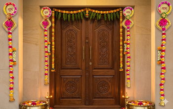 handmade decorative hanging  traditional wall hanging home temple door decoration (pack of 2 ) 2