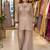 chiku color sequence and zari work silk blend salwar suit