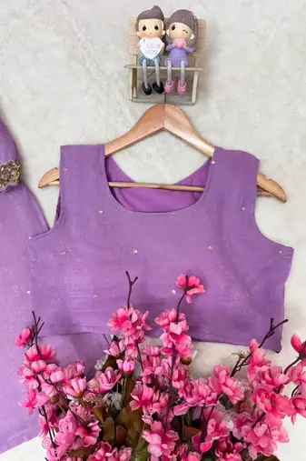 lavender color sequence and zari work silk blend salwar suit