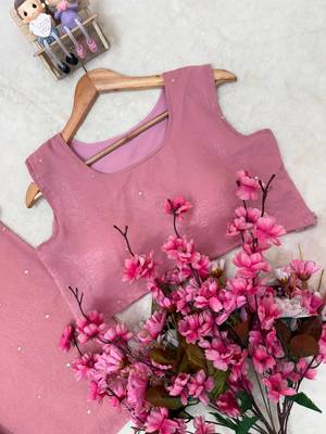pink color sequence and zari work silk blend salwar suit 2