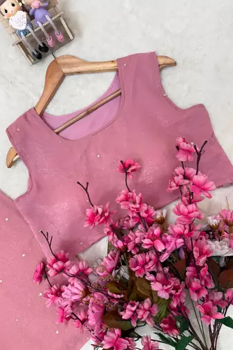 pink color sequence and zari work silk blend salwar suit