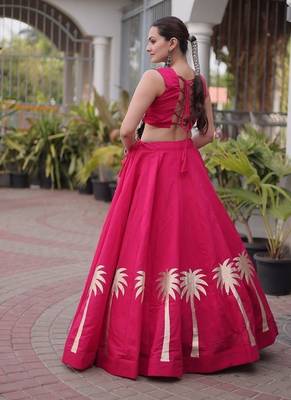 Navratri Roman Lehenga Choli - Coconut Gota & Kutchi Gamthi Embroidery - free size 2