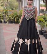 Navratri Roman Lehenga Choli - Coconut Gota & Kutchi Gamthi Embroidery - free size