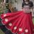 Navratri Roman Lehenga Choli - Lotus Gota Mirror Lace & Kutchi Gamthi Work - free size