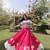 Navratri Roman Lehenga Choli - Lotus Gota Mirror Lace & Kutchi Gamthi Work - free size
