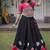Navratri Roman Lehenga Choli - Lotus Gota Mirror Lace & Kutchi Gamthi Work - free size