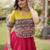 Navratri Roman Lehenga Choli - Lotus Gota Mirror Lace & Kutchi Gamthi Work - free size
