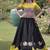 Navratri Roman Lehenga Choli - Lotus Gota Mirror Lace & Kutchi Gamthi Work - free size