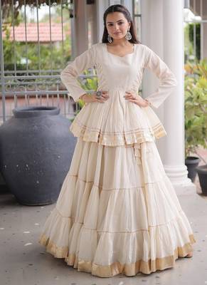 Navratri Special Cora Cotton Lehenga Choli | Gota Patti & Lace Work | Garba Dandiya Festive Wear 1