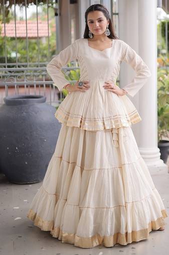 Navratri Special Cora Cotton Lehenga Choli | Gota Patti & Lace Work | Garba Dandiya Festive Wear