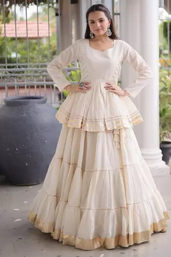 Navratri Special Cora Cotton Lehenga Choli | Gota Patti & Lace Work | Garba Dandiya Festive Wear