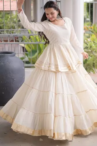 Navratri Special Cora Cotton Lehenga Choli | Gota Patti & Lace Work | Garba Dandiya Festive Wear