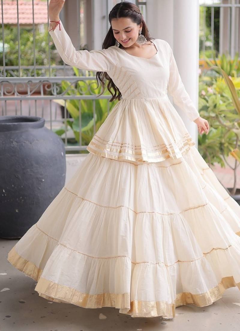 Navratri Special Cora Cotton Lehenga Choli | Gota Patti & Lace Work | Garba Dandiya Festive Wear