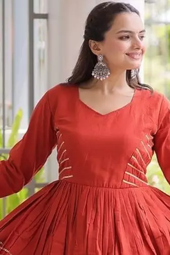Navratri Cora Cotton Lehenga Choli - Gota Patti & Lace Work - Garba Dandiya Festive Wear - free size