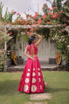 Navratri Special Roman Silk Lehenga Choli | Gota Work Garba & Dandiya Festive Wear 2