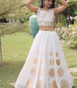 Navratri Roman Silk Lehenga Choli - Gota Work Garba & Dandiya Festive Wear - free size