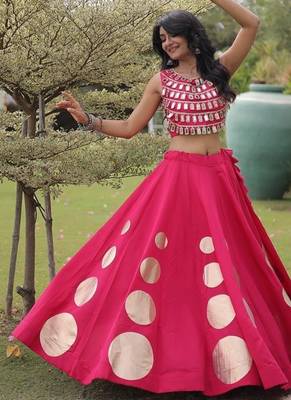 Navratri Special Roman Silk Lehenga Choli | Gota Work Garba & Dandiya Festive Wear 3