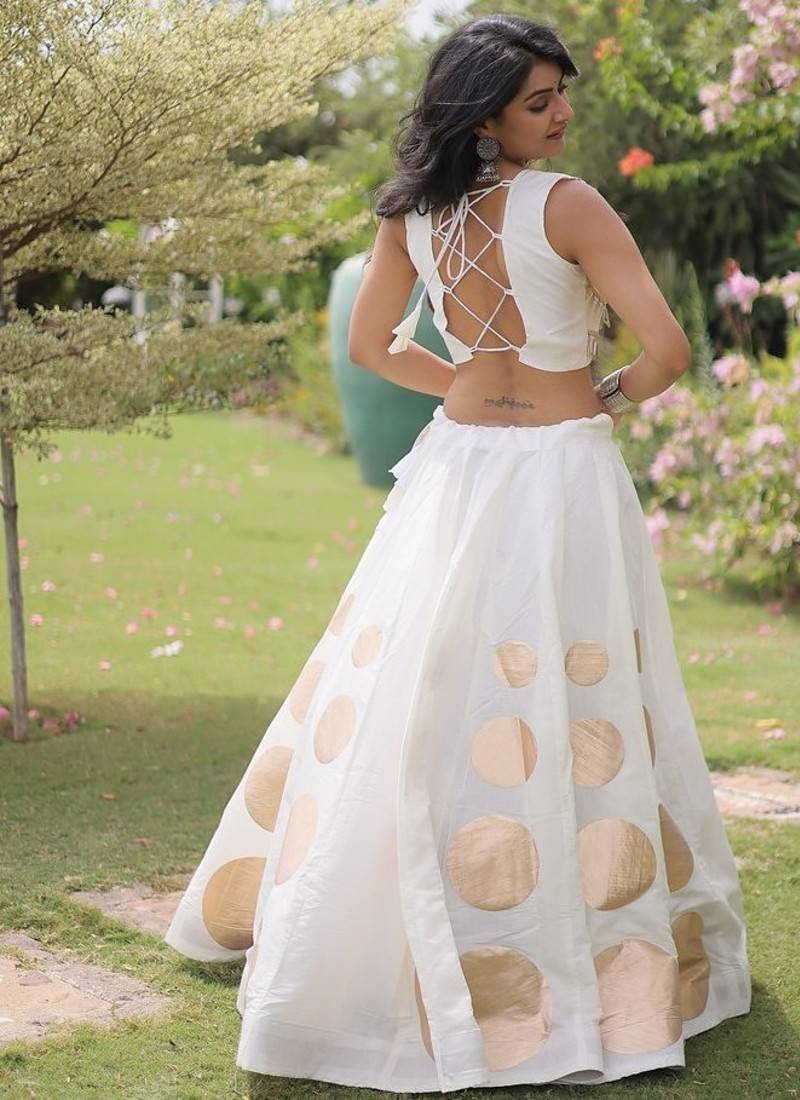 Navratri Roman Silk Lehenga Choli - Gota Work Garba & Dandiya Festive Wear - free size