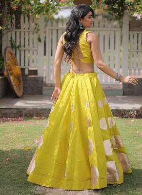 Navratri Roman Silk Lehenga Choli - Gota Work Garba & Dandiya Festive Wear - free size 2