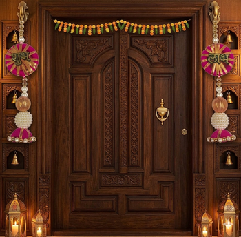handmade wall hanging decorative  traditional for home festival decoration (pack of 2) 2